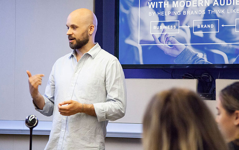 Lecturer leading workshop